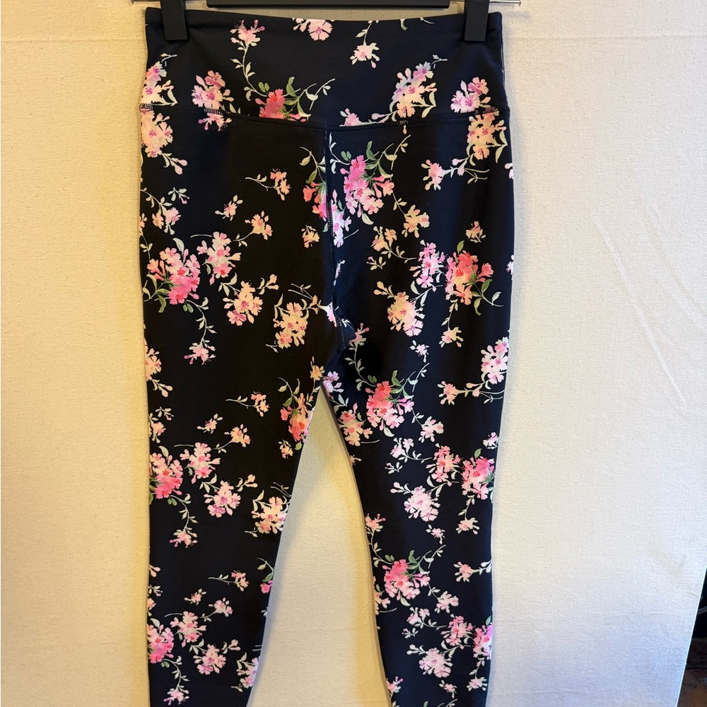 LoveShackFancy Black and Pink Floral Leggings - Picture 8 of 10